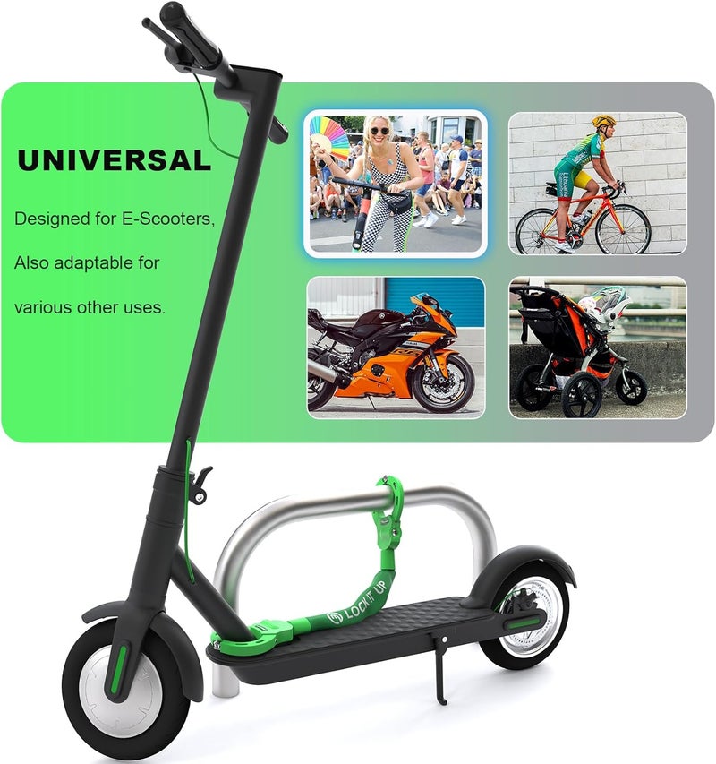 Mezelon Electric Scooter Lock, 8mm Chain Lock Bike Locks Heavy Duty Anti Theft with 3 Keys for E-Bike/Electric Scooters - Image 5